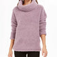 Suéter feminino estilo &amp; co sherpa gola alta roxo tamanho extra grande
