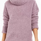 Suéter feminino estilo &amp; co sherpa gola alta roxo tamanho extra grande
