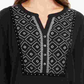 Blusa feminina estampada com mangas bufantes e abas estilo &amp; co, preta, tamanho pequeno médio