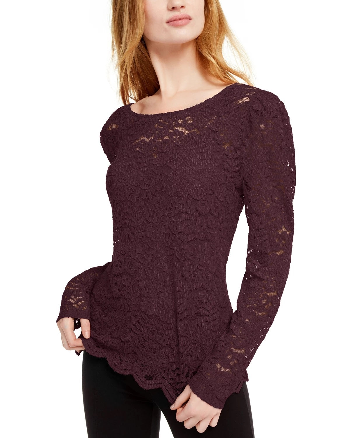 Top de renda feminino INC International Concepts vermelho tamanho grande