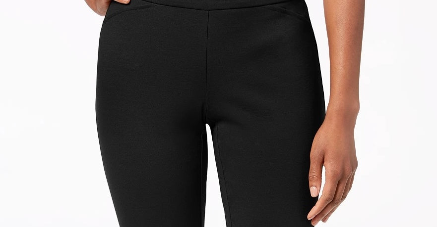 Calça feminina Charter Club Pull On Ponte Knit, cor carvão, tamanho 16, pequena