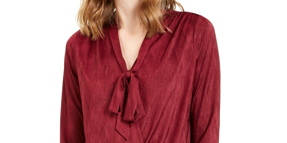 Blusa feminina Alfani com decote em V e sobrepeliz, tamanho X-G