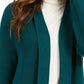 Cardigan feminino de algodão com frente aberta, tamanho XX-G, verde, Charter Club