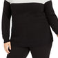 Suéter feminino plus size metálico bicolor Charter Club cinza tamanho 0X