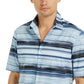 Camisa listrada masculina Alfani Classic Fit, azul marinho, tamanho pequeno