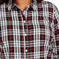 Camisa xadrez de algodão Ilanna feminina Charter Club, preta, tamanho 3X