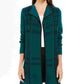 Cardigan feminino xadrez com abertura frontal, verde escuro, tamanho pequeno, Charter Club