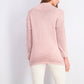 Suéter feminino de algodão texturizado com decote em V, tamanho médio, rosa, Charter Club