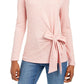 Top feminino com amarração lateral INC International Concepts, rosa, tamanho X-S
