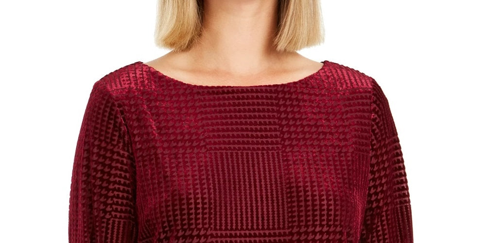 Top texturizado de veludo feminino Charter Club, roxo, tamanho XX-G