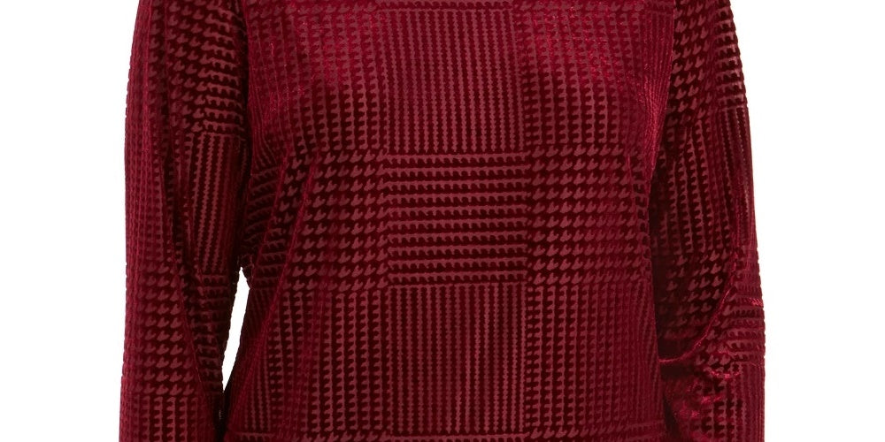 Top texturizado de veludo feminino Charter Club, roxo, tamanho XX-G