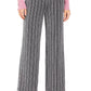 Calça feminina metálica de perna larga JM Collection, preta, tamanho pequeno XL
