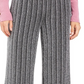 Calça feminina metálica de perna larga JM Collection, preta, tamanho pequeno XL