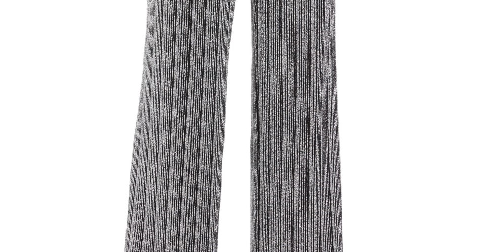 Calça feminina metálica de perna larga JM Collection, preta, tamanho pequeno XL