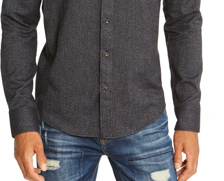 Camisa American Rag Masculina de Sarja Escovada Fosca Regular Fit Preta Tamanho P