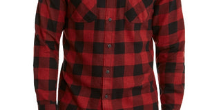 Camisa masculina American Rag grande Austin Check manga comprida vermelha tamanho grande