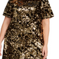 Vestido feminino plus size com lantejoulas e dois tons da INC International Concepts, dourado, tamanho 0X