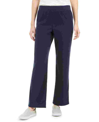 Karen Scott Women's Petites Microfleece Pants Navy Size Petite Large