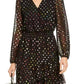 Vestido curto feminino com estampa arco-íris e jacquard da INC International Concepts, preto, tamanho pequeno