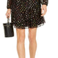Vestido curto feminino com estampa arco-íris e jacquard da INC International Concepts, preto, tamanho pequeno