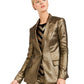 Blazer metálico feminino INC International Concepts, tamanho médio, dourado