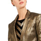 Blazer metálico feminino INC International Concepts, tamanho médio, dourado