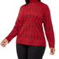 Karen Scott Plus Size Fair Isle Estampado Mock-neck Top Feminino Vermelho Brilhante Tamanho 2X