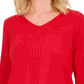 Karen Scott Suéter Feminino de Tricô de Algodão com Cabo Vermelho Tamanho XS