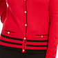 Karen Scott Cardigan Alexa Stripe Feminino Vermelho Tamanho Pequeno-Médio