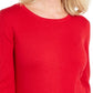 Karen Scott Suéter Feminino Colorblocked-Hem Vermelho Tamanho P