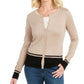 Karen Scott Cardigan Feminino Colorblock Bege Tamanho P