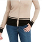 Karen Scott Cardigan Feminino Colorblock Bege Tamanho P