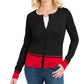 Cardigan feminino Karen Scott Colorblocked, preto, tamanho médio