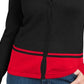 Cardigan feminino Karen Scott Colorblocked, preto, tamanho médio