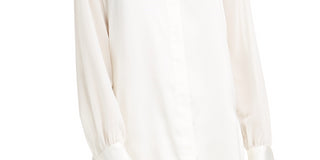 Camisa túnica feminina Alfani com botões, branca, tamanho extragrande