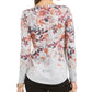 Blusa feminina com estampa floral estilo &amp; co, roxa, tamanho médio
