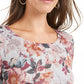 Blusa feminina com estampa floral estilo &amp; co, roxa, tamanho médio