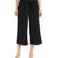 Calça culotte feminina Alfani com amarração frontal, preta, tamanho 12