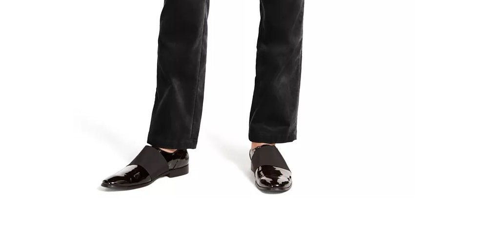 Calça de veludo slim fit grande e alta masculina da INC International Concepts, preta, tamanho 46