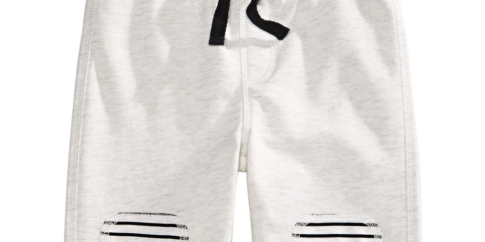 Calça jogger com remendo no joelho para bebês meninos First Impressions, branca, tamanho 18 meses