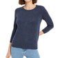 Suéter feminino salpicado Maison Jules azul tamanho grande