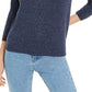 Suéter feminino salpicado Maison Jules azul tamanho grande