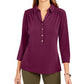 Camisa polo feminina de malha Charter Club, roxa, tamanho X-S