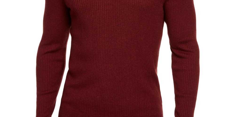 Camisa Henley de Caxemira Masculina Tasso Elba Vinho Tamanho Médio