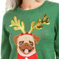 Karen Scott Suéter Pug Feminino com Lantejoulas para Festas Verde Tamanho Médio