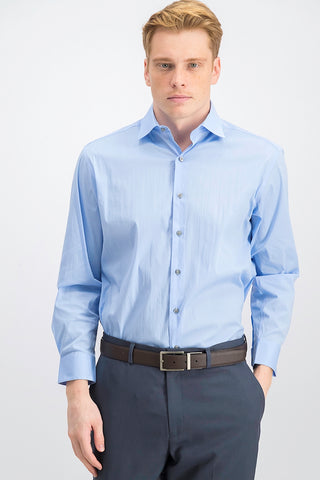 Camisa lisa masculina Alfani Classic-Fit azul brilhante tamanho XXX-G