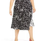 Saia midi estampada plus size feminina Alfani preta tamanho 24W