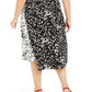 Saia midi estampada plus size feminina Alfani preta tamanho 24W