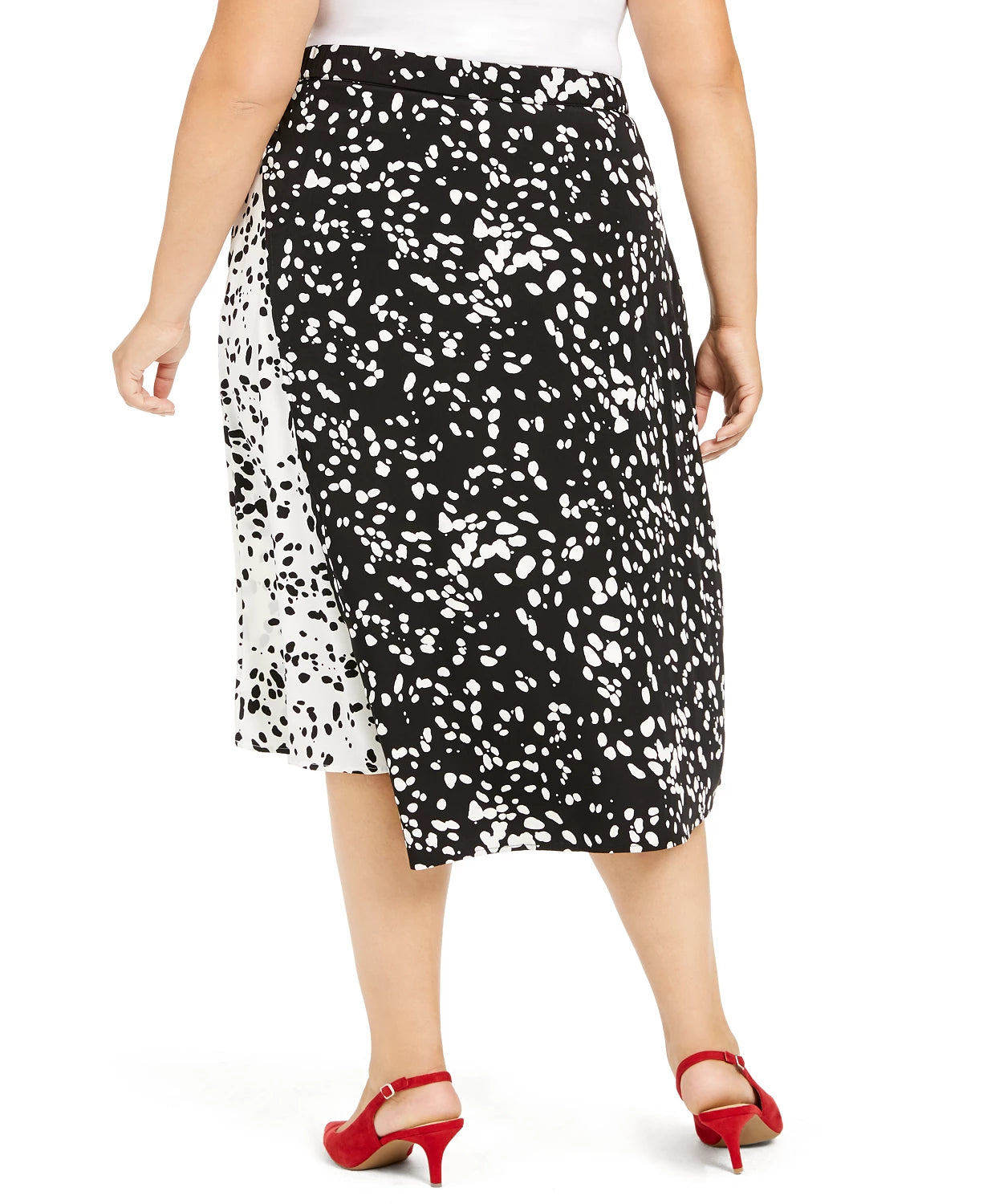 Saia midi estampada plus size feminina Alfani preta tamanho 24W