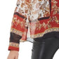 Blusa feminina com estampa de cachecol INC International Concepts, vermelha, tamanho médio